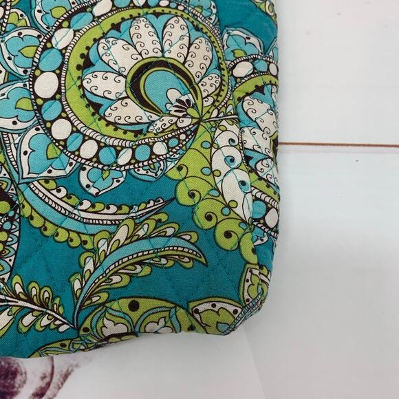 Vera Bradley Crossbody Bag Peacock Pattern Retired 2007 Hipster Teal Green Purse - Picture 7 of 16